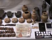 فيديو.. إحباط تهريب 29 قطعة أثرية ومخدرات فى رمضان