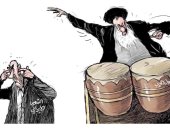 كاريكاتير يظهر رفض الشعب الإيرانى للحرب مع الولايات المتحدة