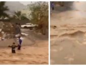 فيديو.. الدفاع المدنى فى نجران يؤكد سلامة طفل جرفته السيول