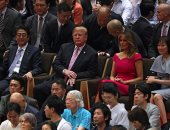 شاهد.. رد فعل "ترامب" بعد مشاهدة مصارعة "السومو" فى اليابان