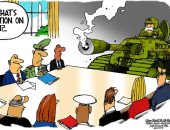 فى كاريكاتير يو إس إيه توداى.. بولتون يصر على خيار الحرب مع إيران