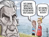 خناقة الديمقراطيين والجمهوريين  على بيان مولر فى كاريكاتير USA Today