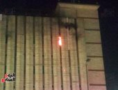 فيديو.. اندلاع حريق فى سنترال الجيزة ومحاولات للسيطرة عليه