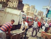 حملة مكبرة لإزالة إشغالات الطريق بمزلقان فيكتوريا شرق الإسكندرية