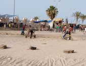 صور.. حديقة المساعيد واجهة أطفال العريش للعب العجل فى العيد