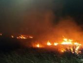 صور.. إسرائيل تضرم النيران فى أراضى زراعية بهضبة الجولان السورية