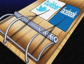 كاريكاتير الصحف الكويتية : الربط بن فيس بوك وتويتر فى مصيدة واحدة