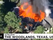 شاهد.. النيران تلتهم قصر تكساس فى أمريكا