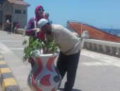 صور.. تزيين كورنيش الإسكندرية لاستقبال وفود كأس الأمم الأفريقية