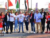 البهجة والفرحة والسرور على وجوه نجوم الفن والرياضة والإعلام بإستاد القاهرة