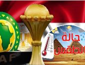 من الأرصاد للمشجعين: طقس مباراة منتخبنا مع الكونغو شديد الحرارة بكافة الأنحاء.. وتكشف: العظمى بالقاهرة تصل 40 درجة وأسوان 46.. وتؤكد: والرطوبة سبب الإحساس بالحر.. وننصح المتوجهين للاستاد بغطاء الرأس والعصائر 