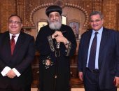 البابا تواضروس يستقبل رئيس جامعة حلوان فى الكاتدرائية المرقسية
