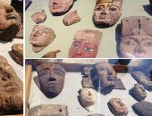فيديو وصور.. العثور على وجوه خشبية دقيقة عمرها 2500 سنة بمقابر آثرية فى الفيوم
