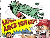 كاريكاتير الصحف الأمريكية يسلط الضوء على معاناة أطفال اللاجئين على الحدود الأمريكية.. تمثال الحرية غريقا مع الطفلة السلفادورية.. مراكز الاعتقال تعامل الأطفال بمستوى أقل من الكلاب.. وترامب الغاضب بوجه طفلة بريئة