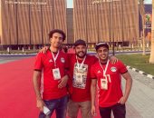 ثلاثى مسرح مصر فى استاد القاهرة قبل مباراة المنتخب وجنوب أفريقيا