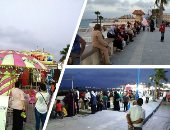 صور.."يحلى السهر على البحر".. مرسى مطروح مدينة لا تنام فى الصيف حتى الفجر .. الزوار يفضلون التمشية على الكورنيش والشوارع التجارية .. والملاهى والدراجات يجذبان الأطفال.. والطفطف وسيلة مواصلات جماعية ترفيهية