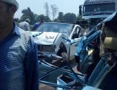 إصابة 4 فى حادث تصادم سيارة نقل ثقيل بـ4 سيارات بطريق "بنها - المنصورة"