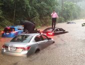 الأمطار تغرق شوارع وميادين العاصمة الأمريكية ــ فيديو
