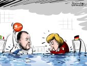 سالفينى يفوز على ميركل فى كاريكاتير عن وضع المهاجرين