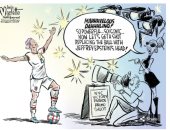 كاريكاتير يو إس إيه توداى.. إيبستين أسفل قدم قائدة منتخب أمريكا