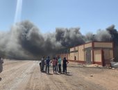صور..  إخماد حريق المحزر الآلى بالشلاتين وإنقاذ 3 من رجال الحماية المدنية
