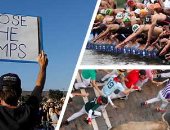 صور.. العالم هذا الصباح.. بطولة العالم الـ18 للسباحة مسافة 5 كم رجال بكوريا الجنوبية.. احتجاجات فى نيويورك ضد تنفيذ قوانين الهجرة.. مصارعة الثيران فى مهرجان سان فيرمين فى إسبانيا