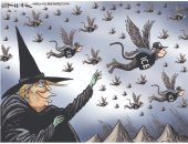 فى كاريكاتير ذا ويك.. ترامب ساحرة شريرة ترسل أعوانها لاعتقال المهاجرين