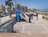 صور.. حملة لإعادة الانضباط وإزالة التعديات والعشوائيات بكورنيش مطروح