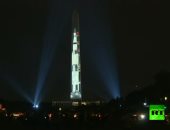 شاهد.. صاروخ "أبولو 11" بحجمه الحقيقى على نصب واشنطن التذكارى