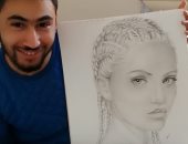 قارئ يشارك رسومات بالقلم الرصاص للمشاهير تبرز موهبته الفنية