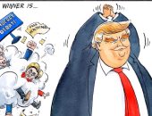 ترامب الفائز الأول.. كيف علق كاريكاتير "التايمز" على مناظرات الديمقراطيين ؟