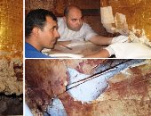 شاهد..حالة التلف لتابوت توت عنخ آمون قبل بدء ترميمه فى المتحف الكبير..صور 