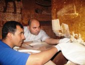 تابوت توت عنخ آمون قبل بدء ترميمه فى المتحف الكبير