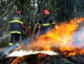 صور.. محاولات رجال الإطفاء للسيطرة على حرائق حقول القمح فى فرنسا