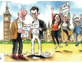 بسبب "بريكست بدون صفقة" .. انقسام الأحزاب البريطانية فى كاريكاتير تليجراف