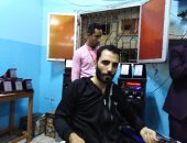 محمد شومان معاق يمارس رياضة الكاراتيه على كرسى متحرك بدمياط