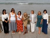 بريجيت ماكرون فى جولة مع زوجات زعماء الـG7 على شاطئ كوت دو باسك