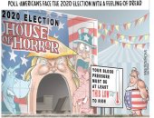 الانتخابات الرئاسية 2020 بيت الرعب للأمريكيين.. كاريكاتير Usa Today
