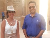منى زكى تزور معبد الكرنك خلال تصوير مشاهد فيلم العنكبوت