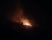 اندلاع حريق فى أرض من الشوك والبلان ببلدة كوسبا اللبنانية