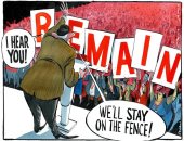 تردد زعيم حزب العمال حيال "بقاء" لندن فى أوروبا فى كاريكاتير التايمز 
