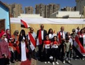 صور.. "تعليم الجيزة" تحتفل بذكرى نصر أكتوبر.. والطلاب يرتدون علم مصر