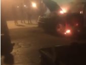 حريق سيارة ربع نقل بمدينة بلقاس فى الدقهلية.. صور 