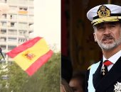 مظلة إسبانية تتعرض لحادث بعرض عسكرى بحضور الملك باحتفالات العيد القومى