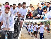 صور.. انطلاق ماراثون دراجات بجامعة مصر للعلوم والتكنولوجيا.. إقبال كبير من الطلاب وأعضاء هيئة التدريس.. رئيس الجامعة: هدفنا التشجيع على ممارسة الرياضة.. ووزير الشباب يشيد بتنظيم الجامعة أكبر ماراثون للدراجات