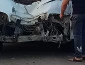 صور.. مصرع شخص وإصابة 11 فى تصادم 4 سيارات بطريق شبرا بنها الحر