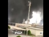 ننشر فيديو لاندلاع حريق كبير بمصفاة بترول عبادان فى إيران
