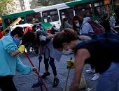انتشار الأمن وحملة لتنظيف الشوارع فى عاصمة تشيلى 