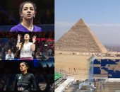 قصة صور.. حفيدات كليوباترا على موعد مع التاريخ فى قفص الاسكواش أمام الأهرامات