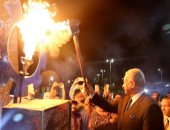  إيقاد شعلة النصر بمناسبة احتفالات السويس بإنتصارات 24 أكتوبر1973